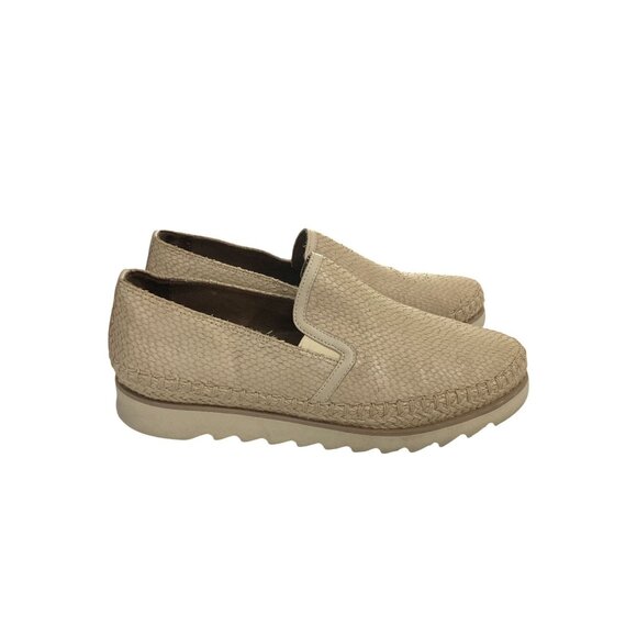 Donald J Pliner Women's Size 7.5 Beige Textured Slip-On Loafers shoes - Picture 5 of 7